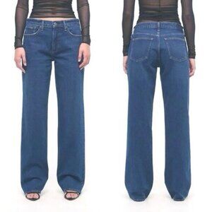 ABERCROMBIE & FITCH The Baggy Low Rise Size 29 Blue Raw Hem